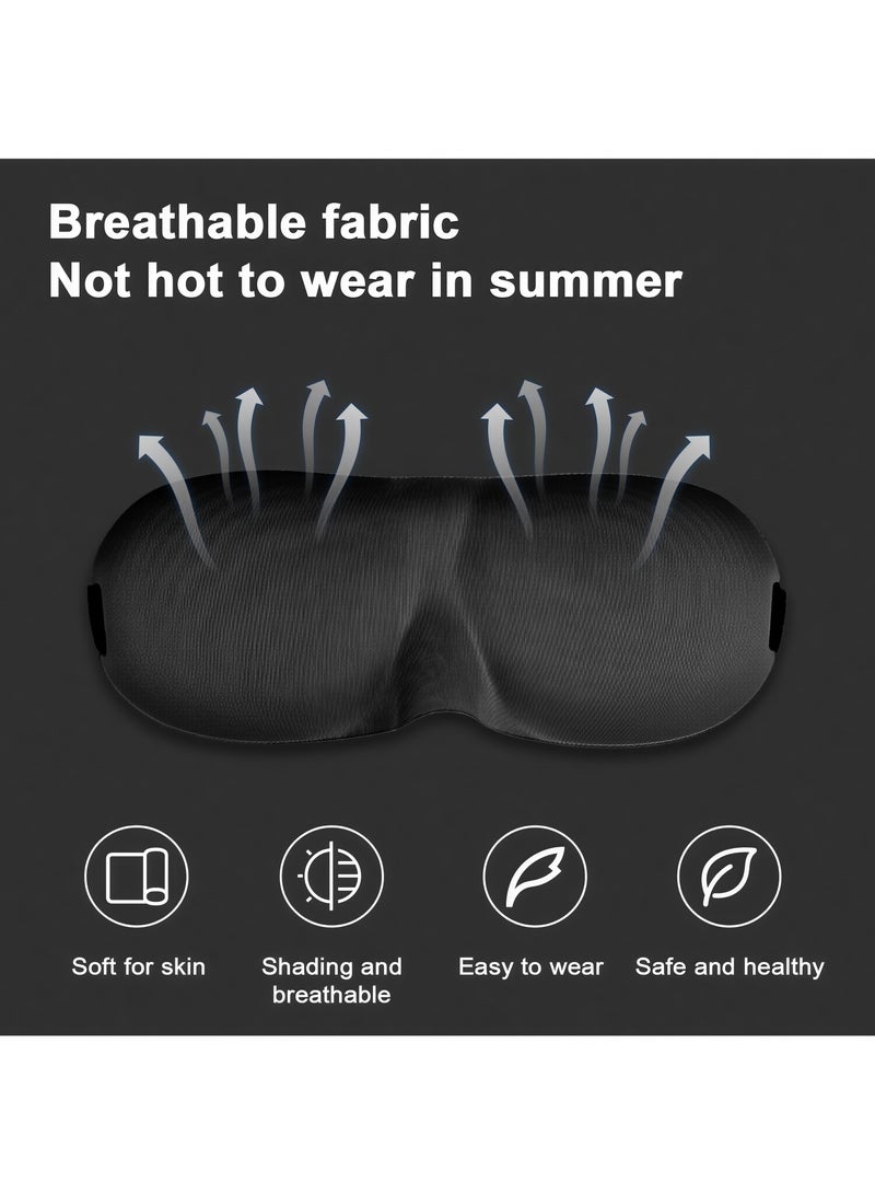 قناع عين ثلاثي الأبعاد متقدم للنوم، قناع عين ثلاثي الأبعاد مثالي لحجب الضوء، قناع عين، رقعة عين للنساء والرجال والأطفال، ناعم للسفر والسيارة والنزهات والتخييم على الشاطئ - حركة عين حرة - تصميم مريح - نوم مريح - Image 3