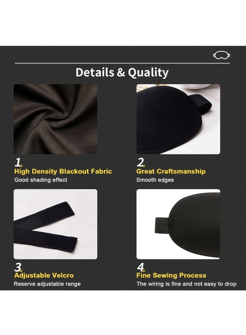 قناع عين ثلاثي الأبعاد متقدم للنوم، قناع عين ثلاثي الأبعاد مثالي لحجب الضوء، قناع عين، رقعة عين للنساء والرجال والأطفال، ناعم للسفر والسيارة والنزهات والتخييم على الشاطئ - حركة عين حرة - تصميم مريح - نوم مريح - Image 4