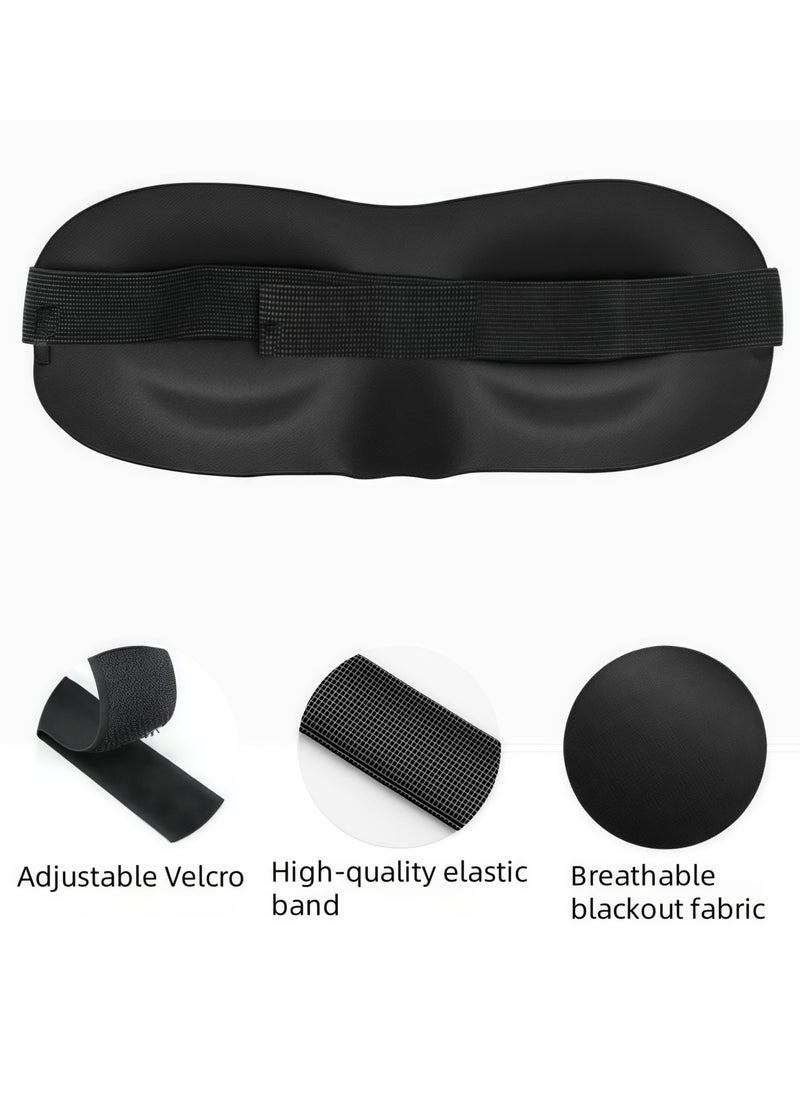 Generic - Unisex Sleeping Eye Mask - Perfect Light Blocking 3D Eye Mask, Soft and Comfortable Eyeshadow Mask for Travel, Yoga, Napping - Black - Image 1