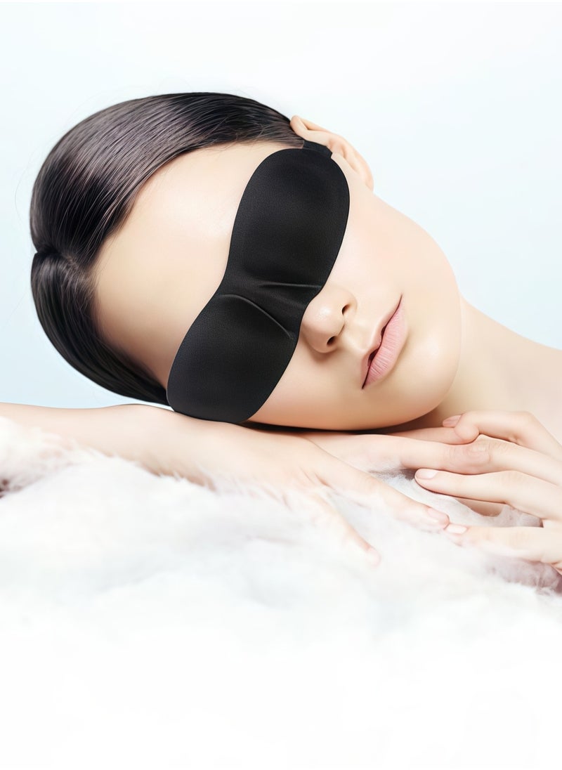 Generic - Unisex Sleeping Eye Mask - Perfect Light Blocking 3D Eye Mask, Soft and Comfortable Eyeshadow Mask for Travel, Yoga, Napping - Black - Image 1
