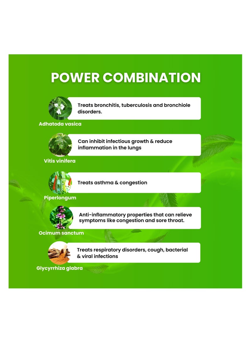 BDA Pharma شراب Vasicuf العشبي لنزلات البرد والسعال - 100 مل (علاج عشبي لالتهاب الحلق والتهاب الشعب الهوائية والسعال المزمن والتهيج، علاج مساعد للربو) - Image 2