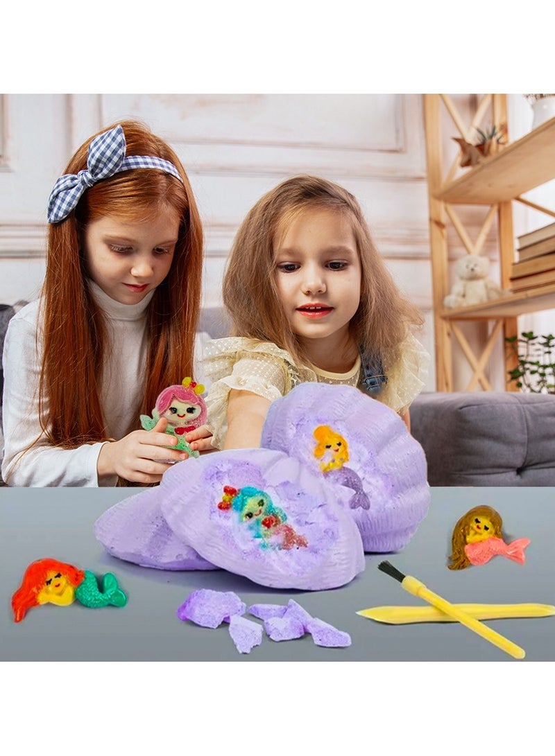 UKR 12-Piece Dig Mermaid Kit – STEM Science Crafts Gift for Boys and Girls, Break Open 12 Unique Surprise Mermaids from Shells - Image 4