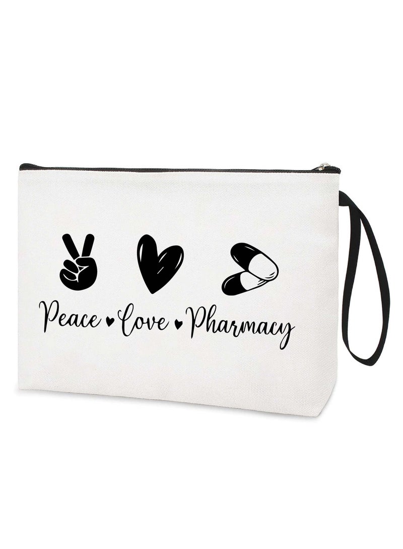 PRINTSHOP4ME Pharmacist Day Cosmetic Bags with Zipper Portable Multipurpose Cosmetic Pouch or Pharmacy Bag suitable Graduation Gift for Medical Students (Design 4) 