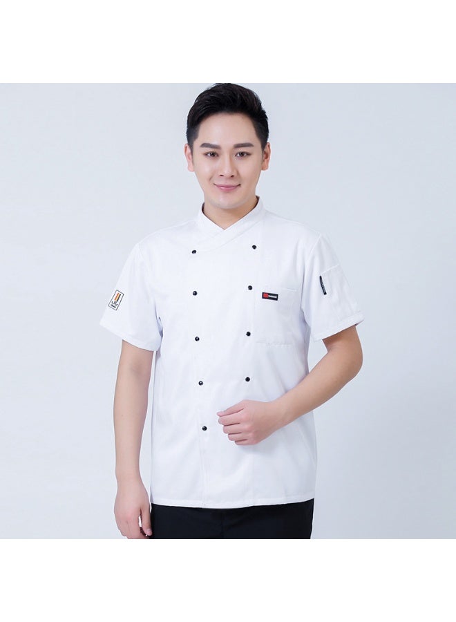 NIBEMINENT Unisex Chef Shirt Adults Kitchen Work Uniform Chef Coat Cook Jacket Hotel Restaurant Canteen Cake Shop Cafe Costume - Image 1