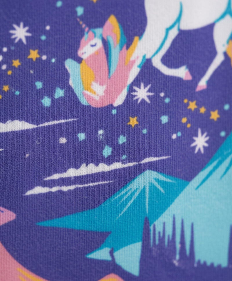ANTHRILO Unicorn Planet Night Dress & Night Suits for Girls Long Vintage Soft Cotton Sleepwear, Half Length Nightdress for Kids 8-9 Years Purple - Image 5