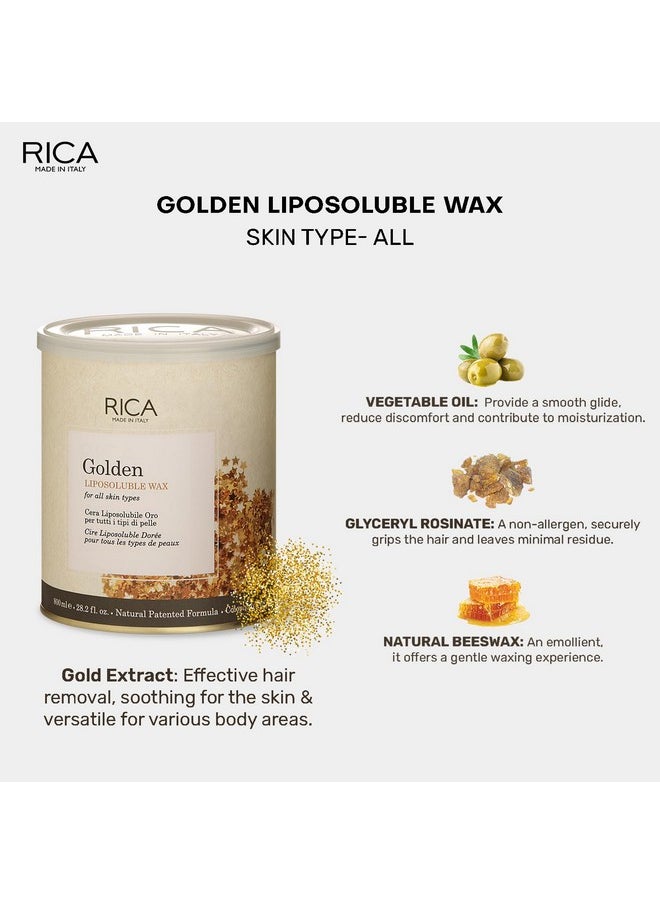 Rica Women Golden Liposoluable Wax - 800 Ml, Pack Of 1  - Image 2