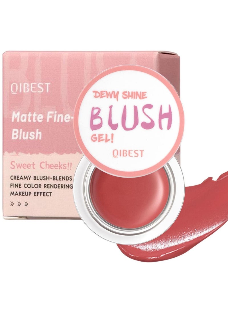 QiBest Matte Fine Cream Blush Waterproof Blendable Blush Multi Use Lip and Cheek Matte Finish Lightweight Easy to Blend Natural Cream Blusher Makeup for All Skin Tones 5g  - Image 2