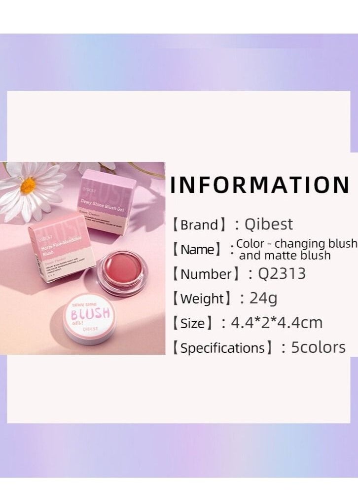 QiBest Matte Fine Cream Blush Waterproof Blendable Blush Multi Use Lip and Cheek Matte Finish Lightweight Easy to Blend Natural Cream Blusher Makeup for All Skin Tones 5g  - Image 5