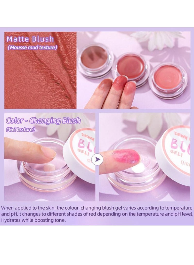 QiBest Matte Fine Cream Blush Waterproof Blendable Blush Multi Use Lip and Cheek Matte Finish Lightweight Easy to Blend Natural Cream Blusher Makeup for All Skin Tones 5g  - Image 4