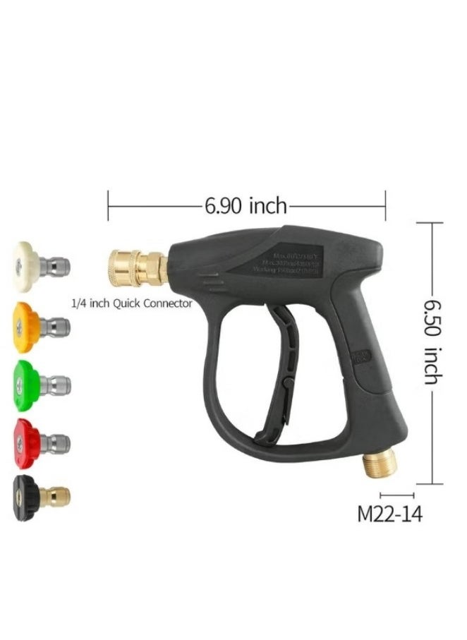 Generic - 5 colors 3000 PSI High Pressure Washer Gun with Quick Connect Nozzles and M22 Hose Connector - Powerful Cleaning Tool for Cars, Patios, and More - Image 1
