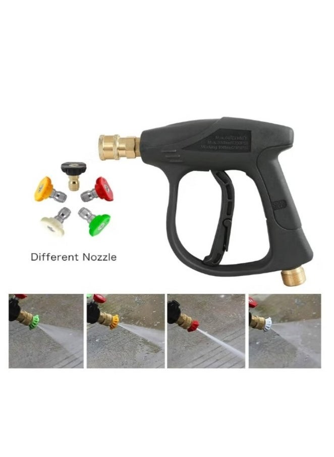 Generic - 5 colors 3000 PSI High Pressure Washer Gun with Quick Connect Nozzles and M22 Hose Connector - Powerful Cleaning Tool for Cars, Patios, and More - Image 1