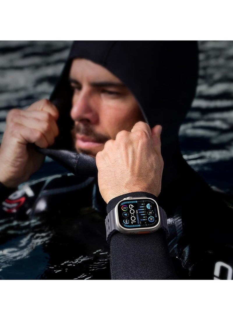 TEMPO - Ocean Silicone Sport Rugged Watch Band Compatible with Apple Watch Ultra 2/Ultra Bands 49mm 46mm 45mm 44mm 42mm for Men Women, Breathable Soft Waterproof Strap for for iwatch Series 10 9 8 7 6 5 4 3 2 1 SE - Image 1