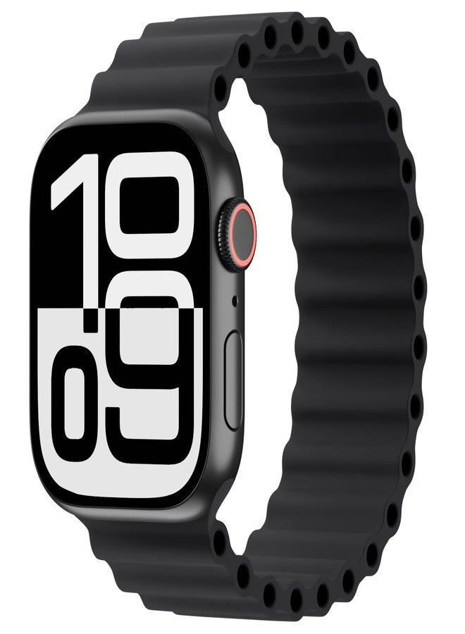 سوار Arctime المصنوع من السيليكون بتصميم Ocean Solo Loop، متوافق مع ساعات Apple Watch بمقاسات 49 مم، 46 مم، 45 مم، 44 مم، 42 مم، 41 مم، 40 مم، و38 مم. سوار رياضي ناعم وجيد التهوية لساعات iWatch Ultra 3، 2، 1، Series 11، 10، SE، 9، 8، 7، 6، 5، 4، و3. - Image 1