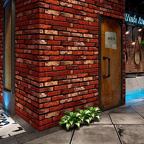 MelunMer Red Brick Peel and Stick Wallpaper 17.7”×393” Self Adhesive Removable Wallpaper Red Faux Brick Contact Paper Waterproof Decorative Easily to Install Contact Paper for Kitchen Backsplash - Image 4