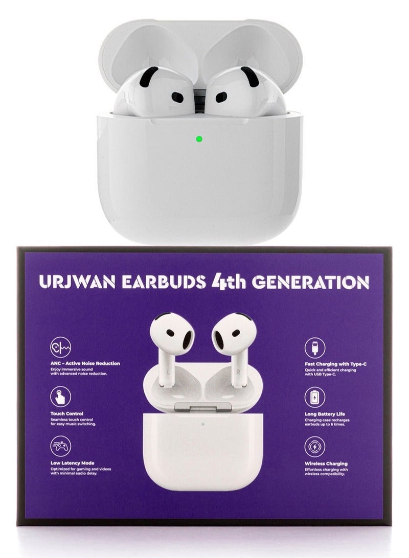 Urjwan Earbuds 4: High-Quality Audio, Clear Microphone, Noise Cancellation, Type-C & Wireless Charging, 2 Bonus Cases - Image 1