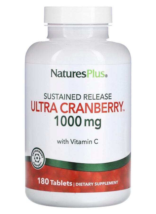 NaturesPlus Sustained Release Ultra Cranberry 1000 mg 180 Tablets 