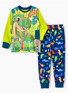 Happy Dino Glow-in-the-Dark Pajama Set for Boys