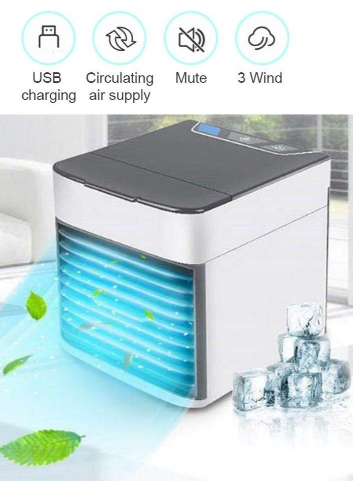 USB Mini Air Cooler Fan HL99-LU _ White  - Image 2