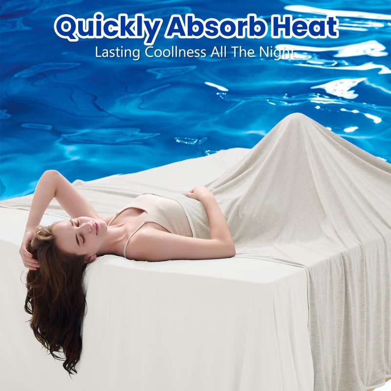 Topcee Cooling Blanket (90"x90"Queen Size) for Night Sweats Absorbs Heat to Keep Adults Cool on Warm Nights, Q-Max 0.5 Cooling Blankets for Hot Sleepers, Ultra-Cool Lightweight Blanket for Bed - Image 2