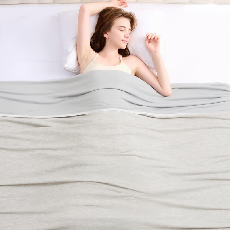 Topcee Cooling Blanket (90"x90"Queen Size) for Night Sweats Absorbs Heat to Keep Adults Cool on Warm Nights, Q-Max 0.5 Cooling Blankets for Hot Sleepers, Ultra-Cool Lightweight Blanket for Bed - Image 1