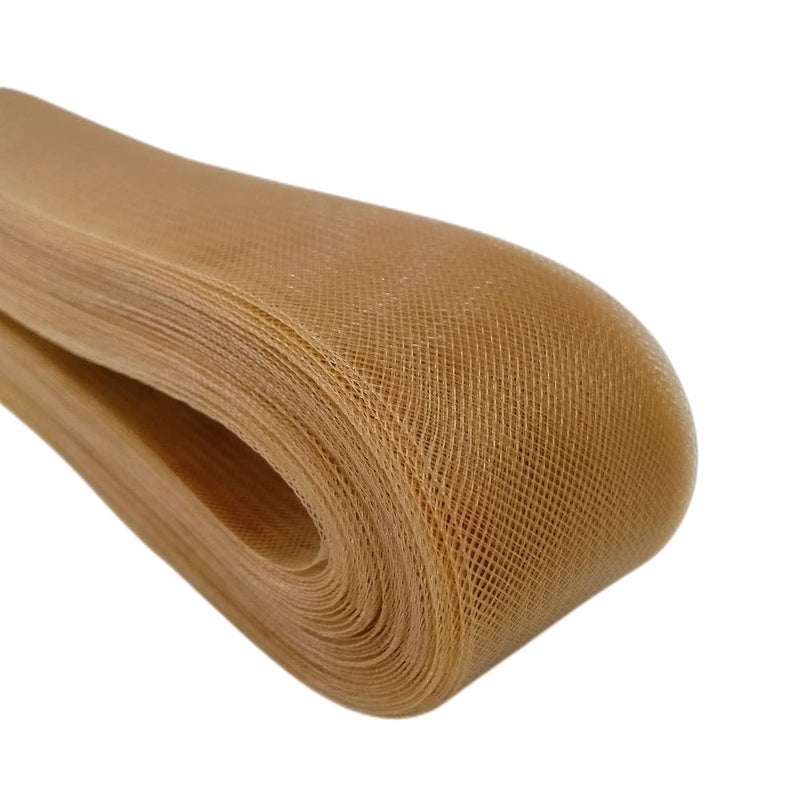 Abbaoww 50 Yards 2 Inch Soft Horsehair Braid for Polyester Boning Sewing Wedding Dress Dance Gowns Dress Accessories Brown