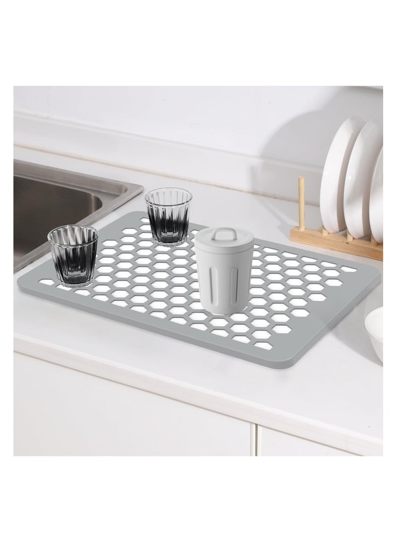 SYOSI Dish Drying Mat for Kitchen Diatomite, Ultra Absorbent Dish Drying Mat Quick Dry Silicone Drying Mat Dishes, Fast Drying, Non Slip, Heat Resistant for Home Kitchen Countertop Tableware Dish Rack - Image 1