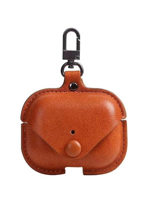 AIRP0D/S PRO/ PRO2(2nd Generation) leather Protective Case, Full Protective with hook earphone shell (Light Brown)