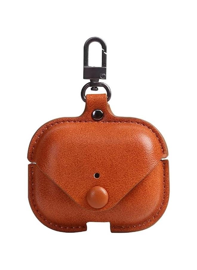 Generic - AIRP0D/S PRO/ PRO2(2nd Generation) leather Protective Case, Full Protective with hook earphone shell (Light Brown) - Image 1