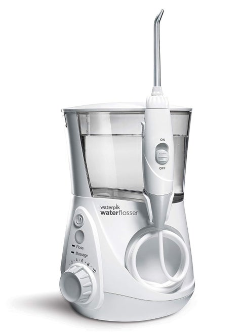 Waterpik Aquarius Water Flosser Professional For Teeth, Gums, Braces, Dental Care, Electric Power With 10 Settings, 7 Tips For Multiple Users And Needs, ADA Accepted, White WP-660, Packaging May Vary