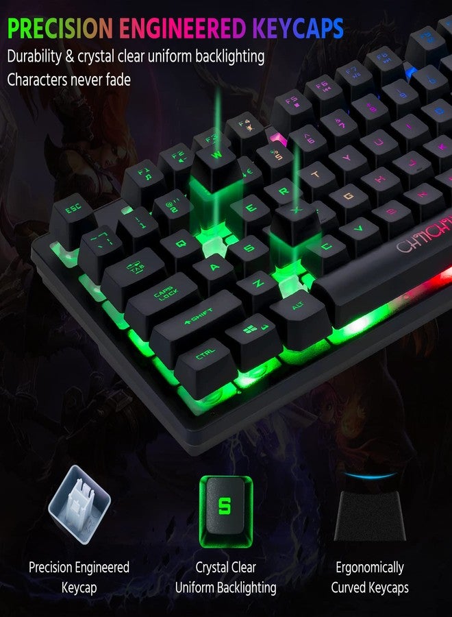CHONCHOW Wireless LED Keyboard, Rechargeable 87 Key RGB LED Backlit Wireless Keyboard, Ergonomic Light up Gaming Keyboard Wireless compatibility with PC PS4 PS5 Xbox One Laptop, Teclado inalámbrico, Black - Image 5