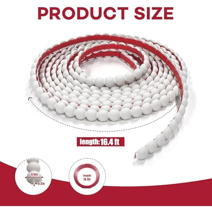 16.4 FT PVC PEEL AND STICK MOLDING TRIM, FLEXIBLE SELF-ADHESIVE MOULDING TRIM FOR WALL, WHITE BEAD DECORATIVE STRIP FOR MIRROR FRAME, CABINET EDGE, TILE, DIY HOME DECOR - Image 3