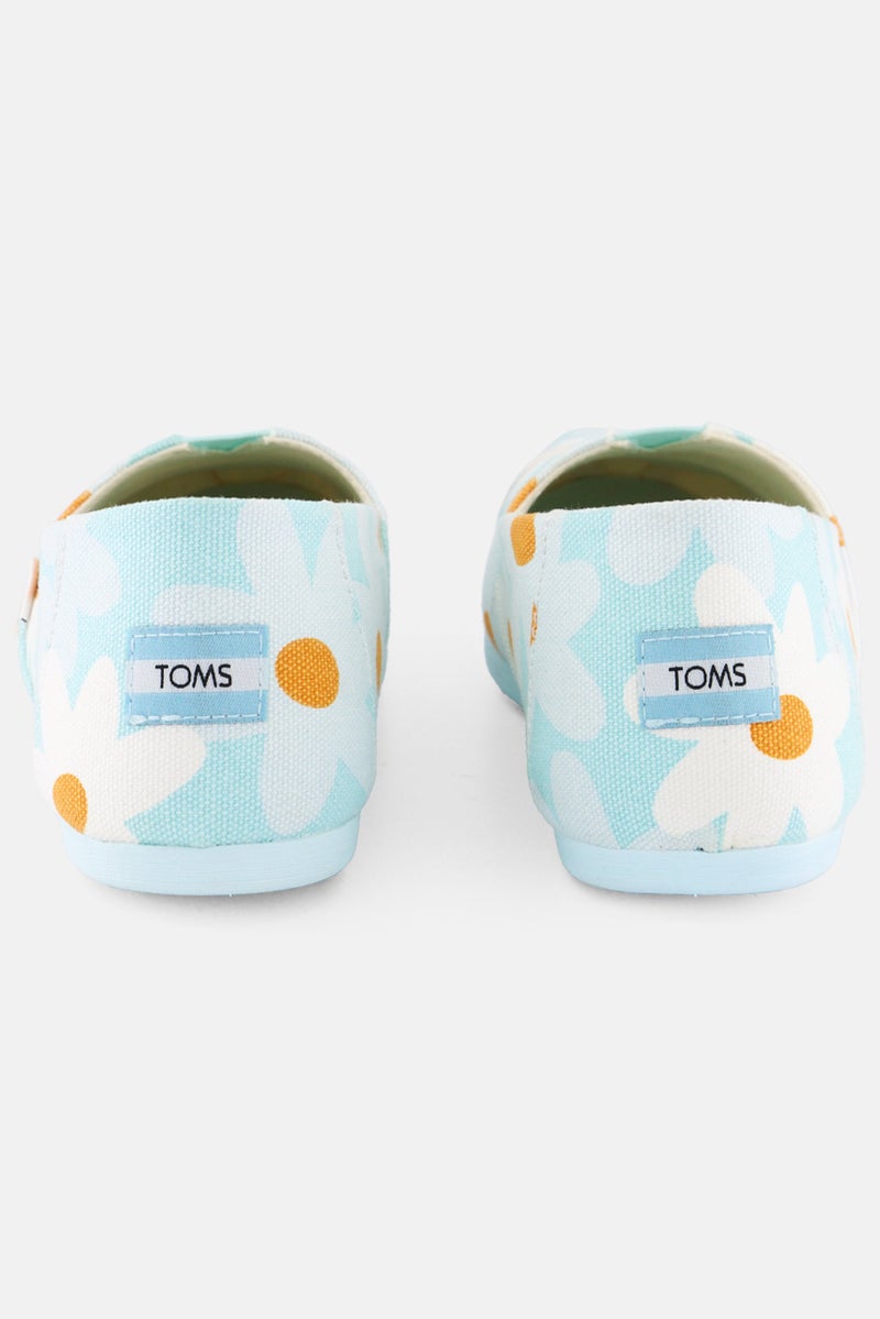 TOMS Women Slip On Floral Print Casual Shoes, Light Blue Combo - Image 2
