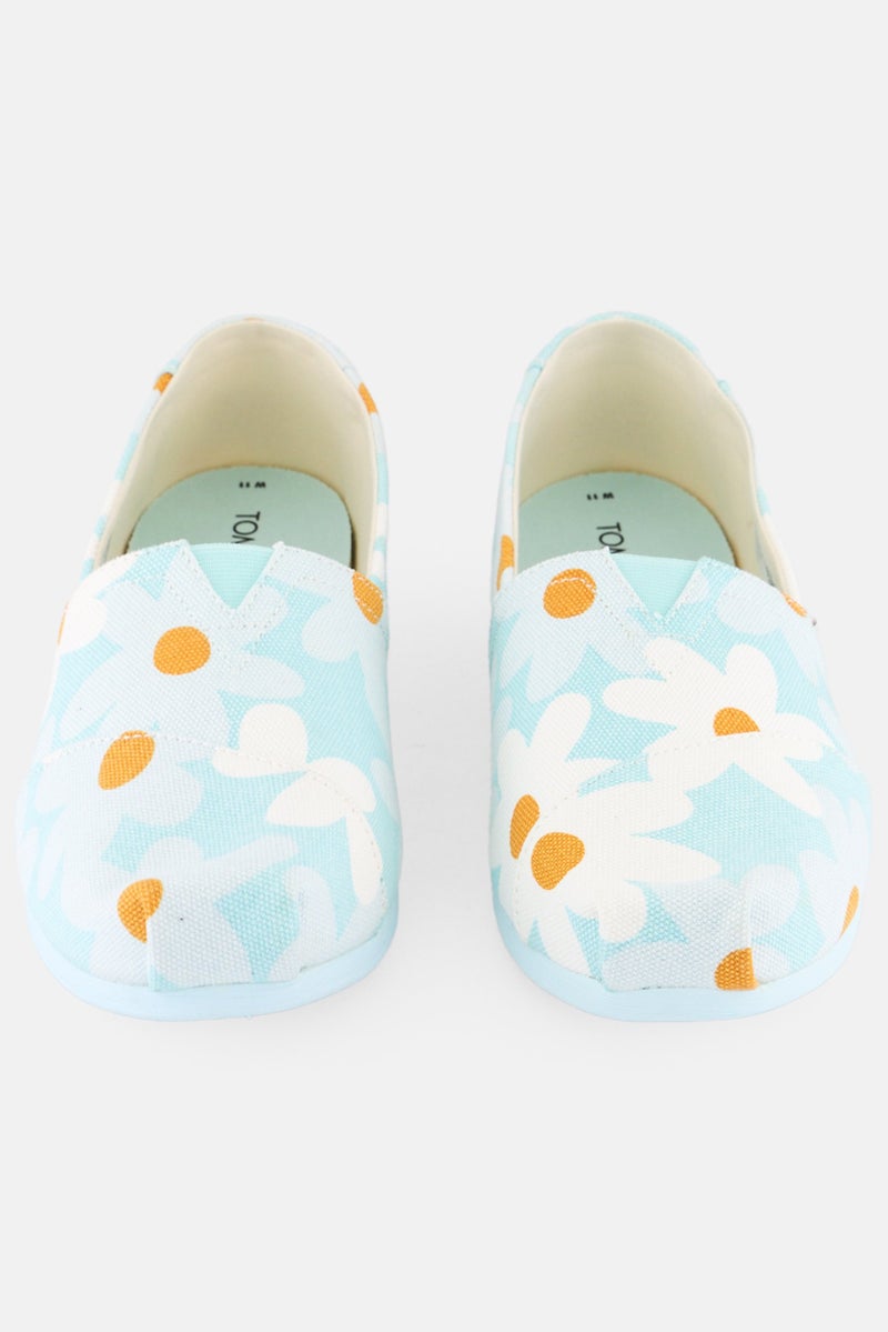 TOMS Women Slip On Floral Print Casual Shoes, Light Blue Combo - Image 4