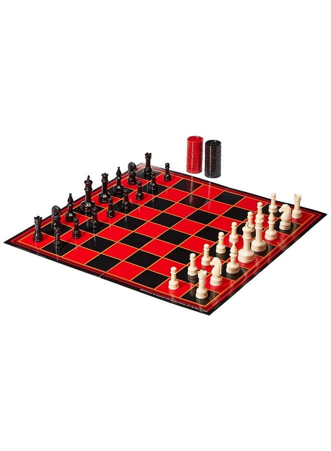 Pressman Chess / Checkers / Backgammon - 3 Games in One with Full Size Staunton Chess Pieces and Interlocking Checkers, 15.62 x 8.00 x 1.50 Inches - Image 2