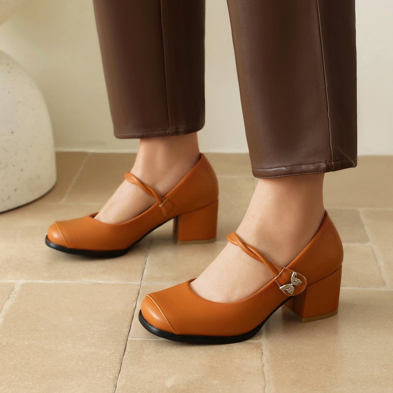 Wish Style Spring 2024 Fashion High Heel Elegant 40-45 Plus Size Buckle Shallow Mouth Women'S Single Shoes - Image 3