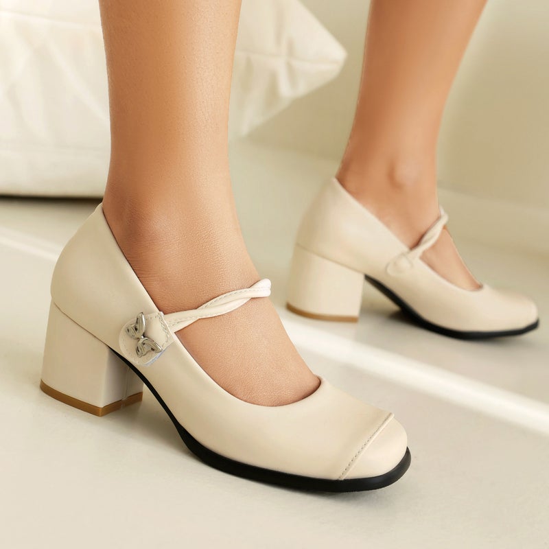 Wish Style Spring 2024 Fashion High Heel Elegant 40-45 Plus Size Buckle Shallow Mouth Women'S Single Shoes - Image 2