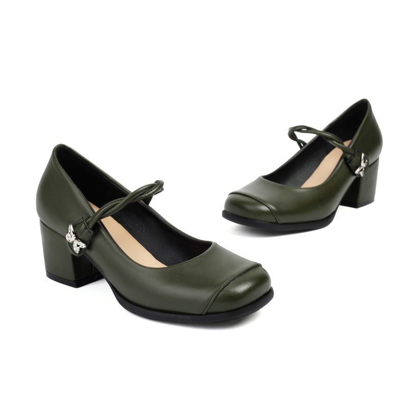 Wish Style Spring 2024 Fashion High Heel Elegant 40-45 Plus Size Buckle Shallow Mouth Women'S Single Shoes - Image 1