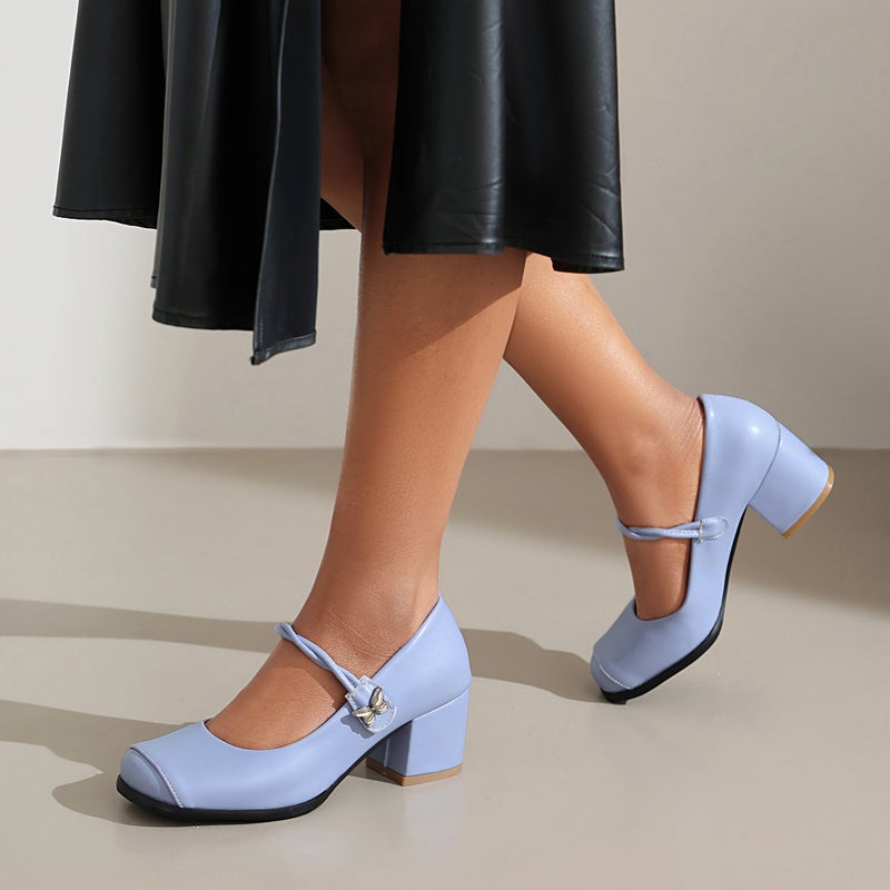 Wish Style Spring 2024 Fashion High Heel Elegant 40-45 Plus Size Buckle Shallow Mouth Women'S Single Shoes - Image 4