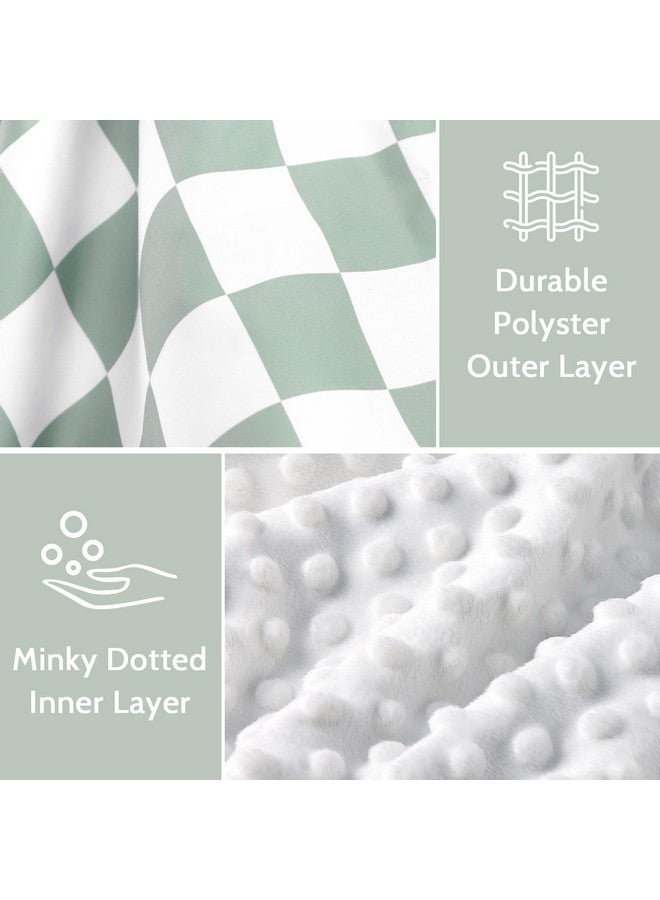 DILIMI Baby Car Seat Cover, Minky Warm Winter Car Seat Covers for Babies, Peekaboo Opening Infant Car Seat Cover, Nursing Cover Carseat Canopy, Green Checkered - Image 2