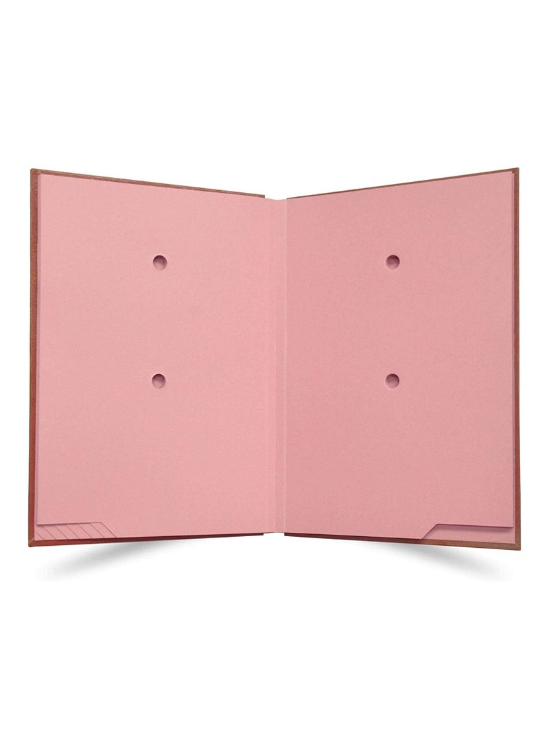 FIS دفتر توقيع FIS، غلاف من مادة الفينيل، 18 ورقة مع نافذة، لون بني، 240 × 340 مم - FSCL18WINDOW - Image 2