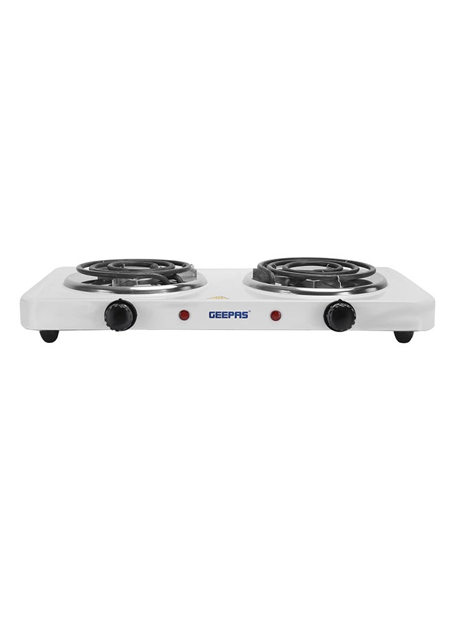 GEEPAS Electric Double Hot Plate 2000W 2000 W GHP7576 Silver/Black - Image 2