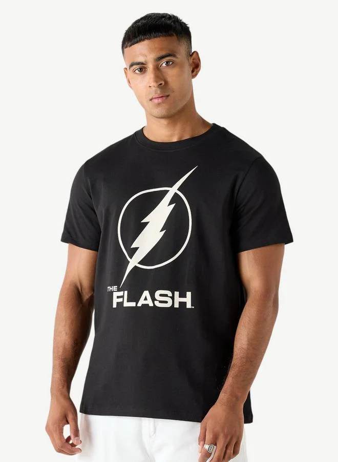 Flash Print T-shirt with Short Sleeves
