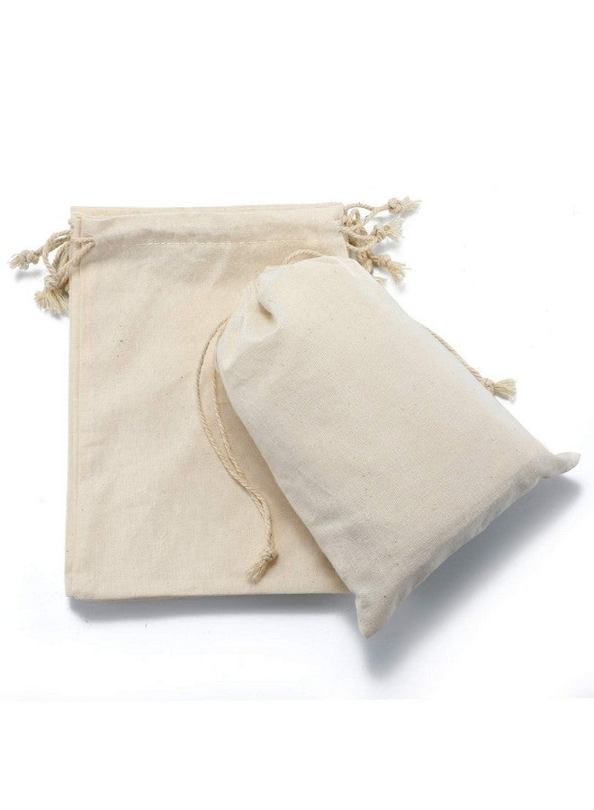 DRQ Cotton Drawstring Bags Ecofriendly Muslin Bags (5 By 7 Inch) Gift Bags Party Favor Bags Unbleached Cotton Pouches Sachet Bagfabric Bagscloth Bags(50 Pieces) - Image 2