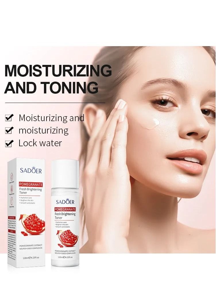SADOER - Sadore Set with Pomegranate Extract Consisting of 6 Pieces to Lighten, Moisturize and Soften Skin (Serum 30ml + Cream 50g + Toner 50 + Lotion 120ml + Eye Cream 20g + Moisturizer and Facial Cleanser 10 - Image 1