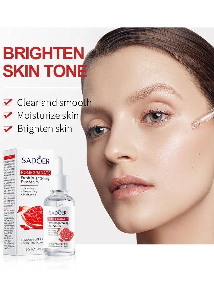 SADOER - Sadore Set with Pomegranate Extract Consisting of 6 Pieces to Lighten, Moisturize and Soften Skin (Serum 30ml + Cream 50g + Toner 50 + Lotion 120ml + Eye Cream 20g + Moisturizer and Facial Cleanser 10 - Image 1