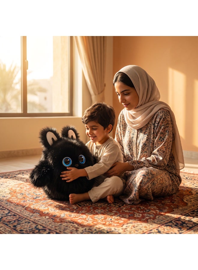 روبوت أليف للسطح المكتب باستخدام الذكاء الاصطناعي، يُستخدم كرفيق عائلي وطفلاً، مصنوع من القماش اللين، بألوان باستيل، مع استجابة صوتية تفاعلية ومتابعة نموه - Image 5