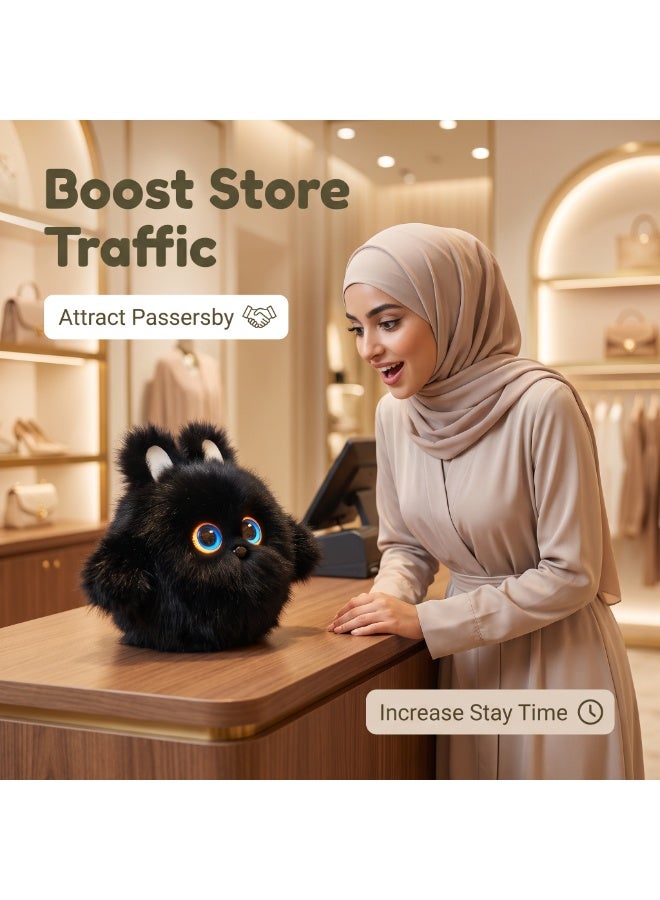 روبوت أليف للسطح المكتب باستخدام الذكاء الاصطناعي، يُستخدم كرفيق عائلي وطفلاً، مصنوع من القماش اللين، بألوان باستيل، مع استجابة صوتية تفاعلية ومتابعة نموه - Image 4