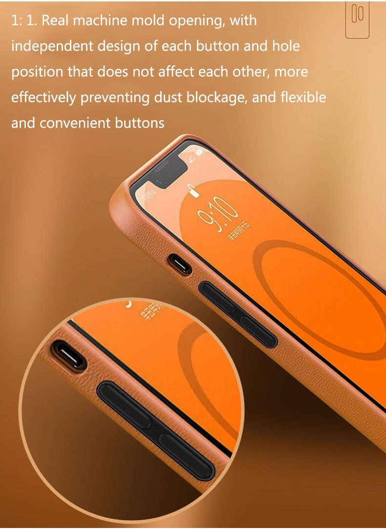 Case for iPhone 13 Pro Fashion Leather Magnetic Cover Orange - pzsku/ZAE025BFDD029FC58487AZ/45/_/1706180806/ce47e752-ecd3-4874-bb47-4bf1fe33ab47