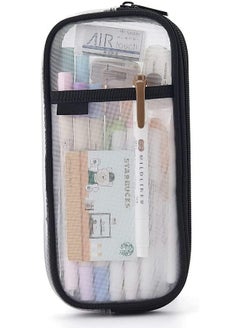 EASTHILL Canvas Big Capacity Pencil Case Large Pencil Pouch Stationery Pen Bag For Teen Girls (Pencil, Black)