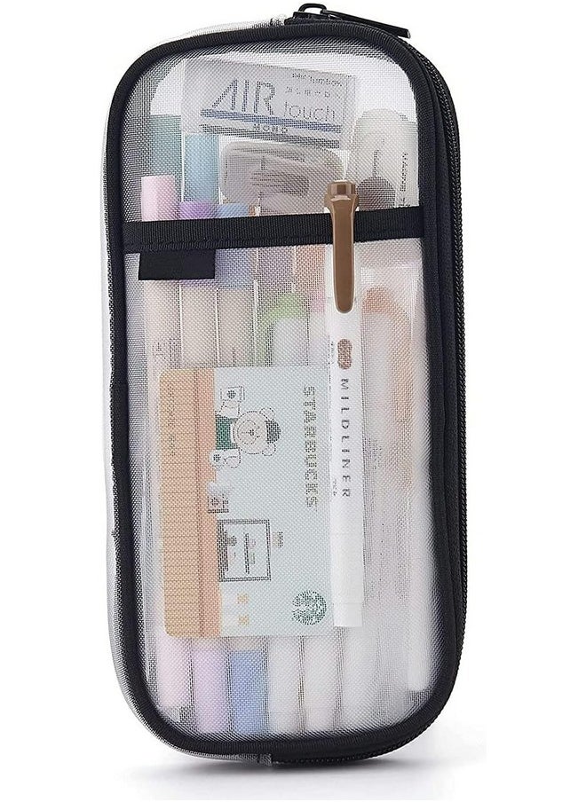 EASTHILL - EASTHILL Canvas Big Capacity Pencil Case Large Pencil Pouch Stationery Pen Bag For Teen Girls (Pencil, Black) - Image 1